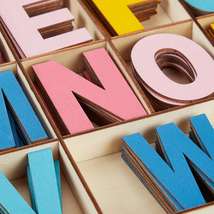 Actual product image Relaxdays 208 pcs. wooden letters