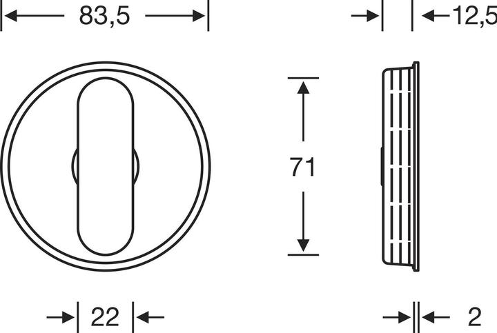 Actual product image FSB Sliding door cover 42 4264 round, satin stainless steel (Door handle)