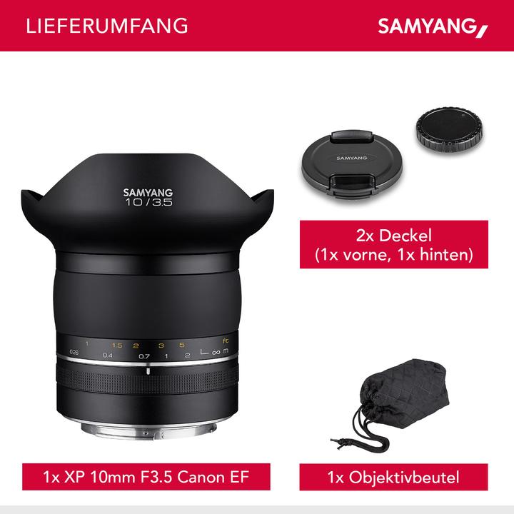 Produktbild Samyang XP 10mm f/3.5 Canon EF (Canon EF, Vollformat, APS-C / DX)