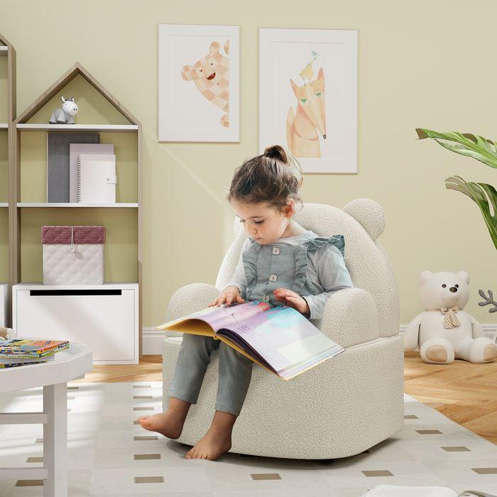 Produktbild Swisshandel24 Kindersessel, Kindersofa, Teddyfleece, Bärenform, 1,5-3 Jahre, Beige (Kindersessel)