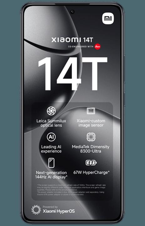 Produktbild Xiaomi 14T (512 GB, Titan Black, 6.67", SIM + eSIM, 50 Mpx, 5G)