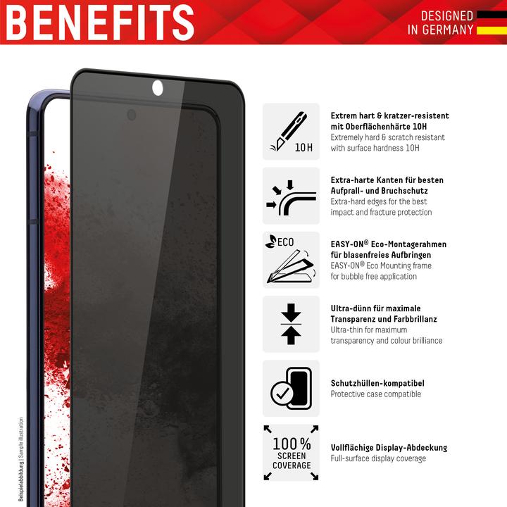 Produktbild Displex Real Glass, Privacy Full Cover Panzerglas (1 Stück, Samsung Galaxy S21+)