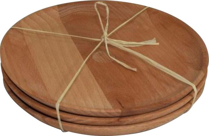 Produktbild Natura Punto Holz-Teller-Set, 3er-Set, Buchenholz (3 x, 25 cm)