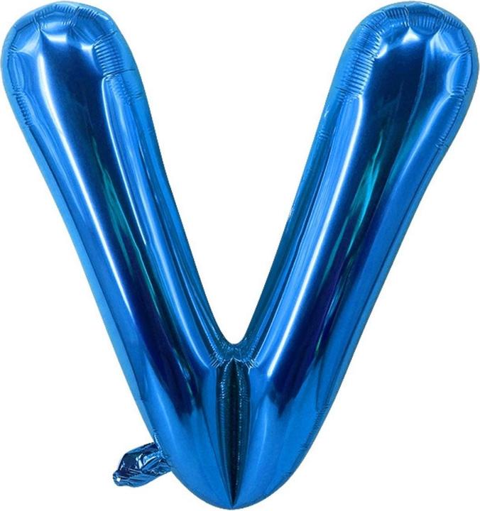 Actual product image Hermex Letter balloon V blue birthday party balloon foil balloon 40cm (1 x)