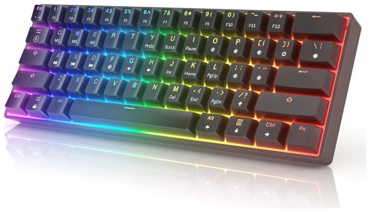 Produktbild HK Gaming Keyboard GK61 RGB Black with Gateron Mechanical Yellow Switches (mini 60% US Layout) (DE, Kabelgebunden)