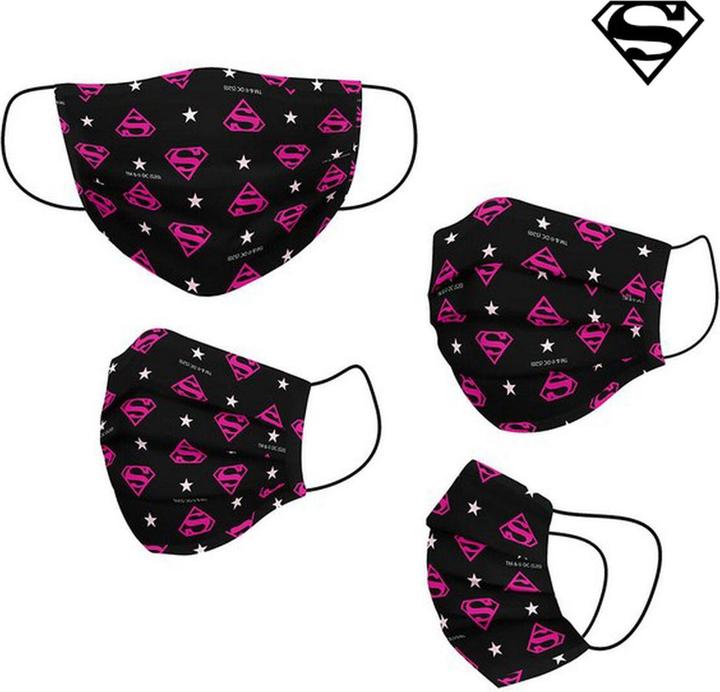 Actual product image DC Super Hero Girls Reusable fabric hygiene mask for children Black (1 x)