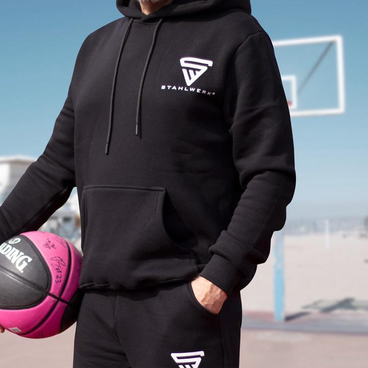 Produktbild Stahlwerk Hoodie Schwarz Kapuzen-Pullover Grösse XXL 100% Baumwolle (XXL)