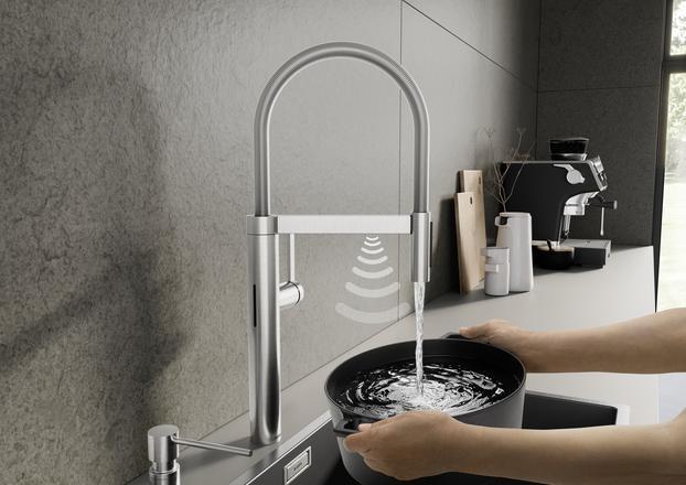 Immagine prodotto Blanco CULINA-S II Sensore in acciaio PVD | Alta pressione | Con tubo retrattile | Cambio della linea di