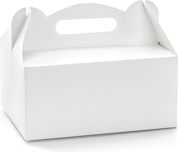 Partydeco Scatole decorative per torte nuziali, bianche, 19x14x9cm (1 confezione / 10 pz.)