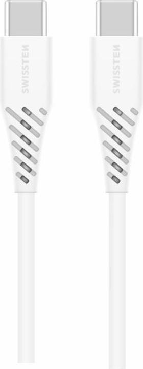Produktbild Swissten Datenkabel TPE USB-C/USB-C Power Delivery 5A (100W) 2.5m Weiss (2.50 m, 100 W)