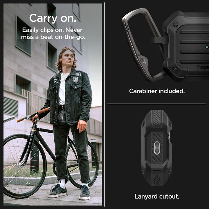 Produktbild Spigen TOUGH ARMOR MAG MAGSAFE Apple AIRPODS PRO 1 / 2 BLACK (Kopfhörer Tasche)