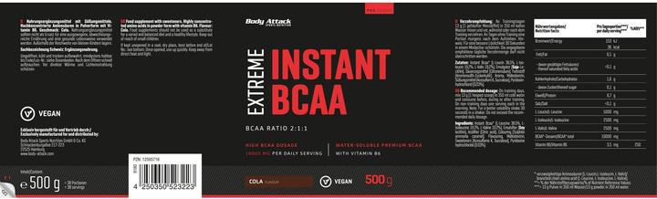 Immagine prodotto Body Attack Extreme Instant BCAA (1 Pezzo/i, Polvere, 500 g)