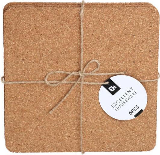 Produktbild Untersetzer aus Kork, quadratisch, 6 Stück. (6 x)