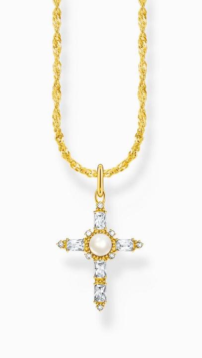 Immagine prodotto Thomas Sabo Collana Cross Romance (Perla coltivata in acqua dolce, Argento 925, 40 - 45 cm)