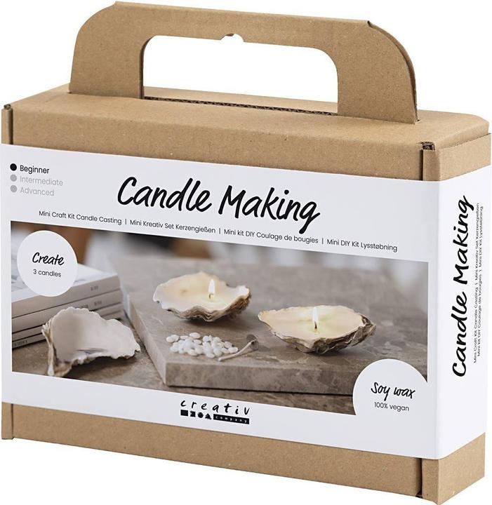 Actual product image Creativ Company Mini Craft Kit - Candle Casting - Soy Candles In Oyster Shells (977738)