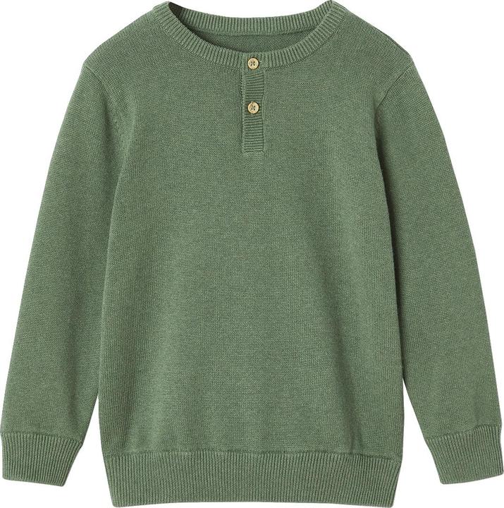 Vertbaudet Jungen Pullover mit Rundhals und Knopfleiste Oeko-Tex