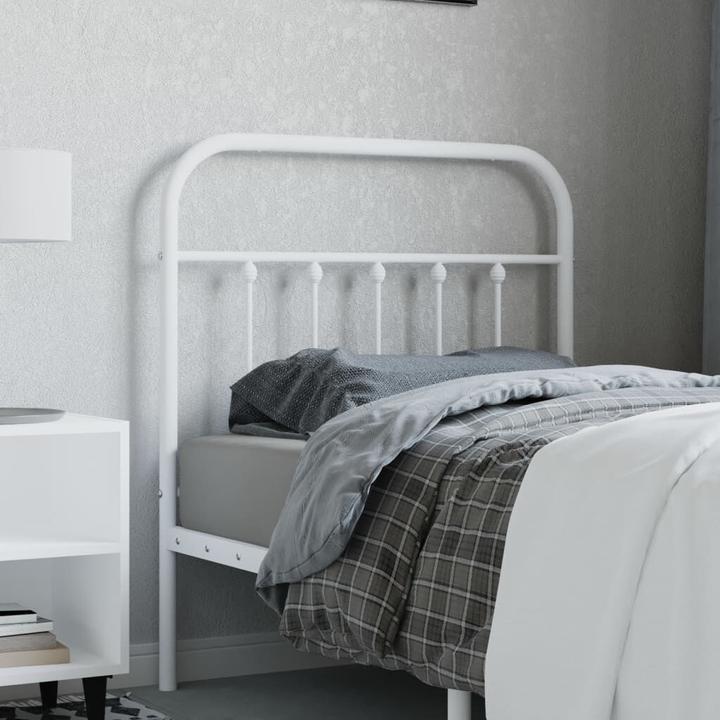 Immagine prodotto VidaXL Kopfteil Metall Weiss 90 cm, Farbe: Weiss, Material (95 x 3 x 100 cm)