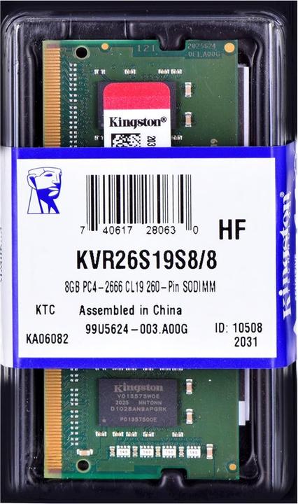 Produktbild Kingston ValueRAM (1 x 8GB, 2666 MHz, DDR4-RAM, SO-DIMM)