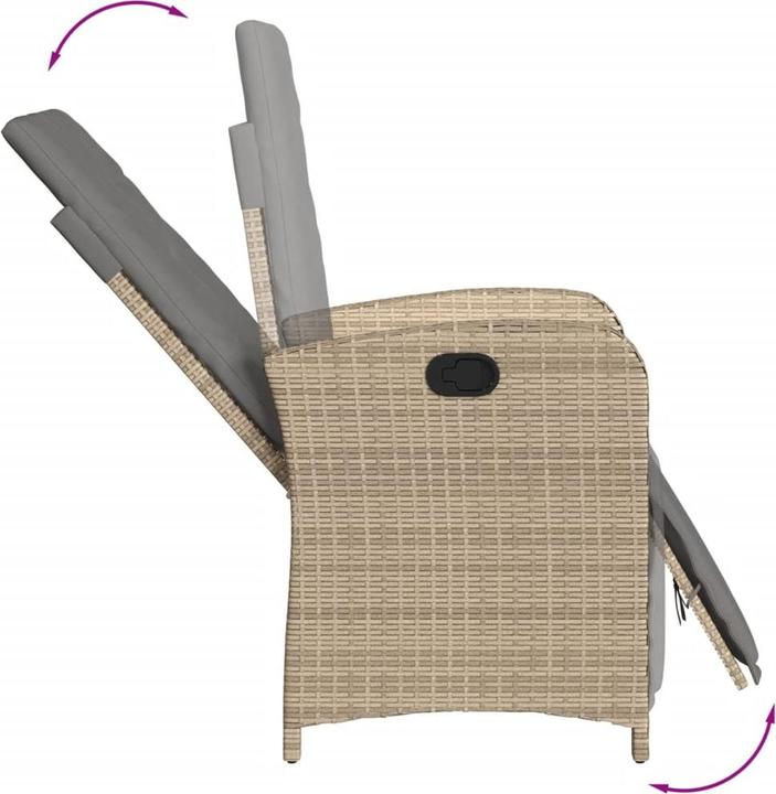 Produktbild VidaXL Gartenmöbel Essgruppe Gartengarnitur Sitzgruppe 5tlg. Beige Poly Rattan (80 cm)