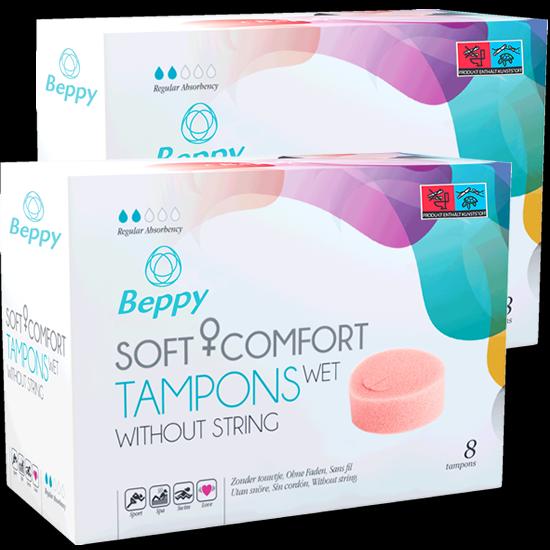 Beppy WET" Soft + Comfort Tampons Twin Pack, 2 x 8 pcs, without thread (16 x)