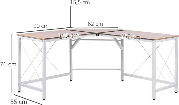 Produktbild Homcom Winkelschreibtisch (150 x 150 x 76 cm)