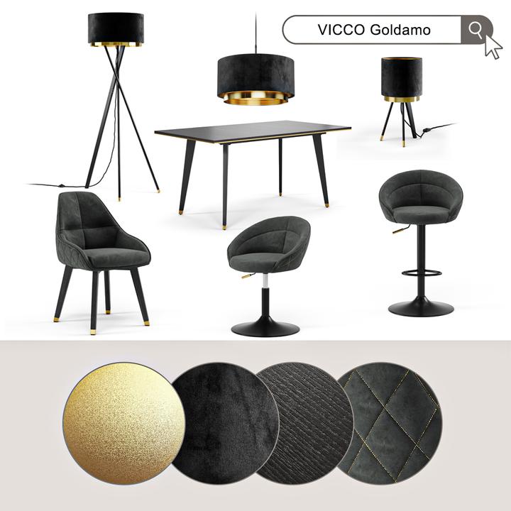 Actual product image Vichy Hängeleuchter Goldamo, Schwarz/Gold (E27)