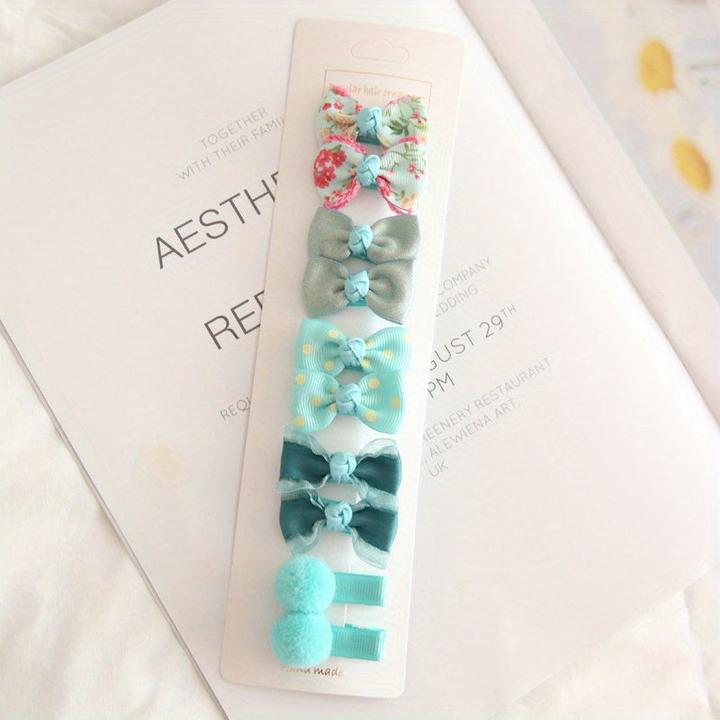 Produktbild Activity Board 10pcs/set Prinzessin Haar Zubehör Geschenk - Cute Floral Plaid Polka Dot Bow Hair Clips