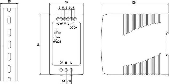 Image du produit MeanWell Alimentation électrique Mean Well Rail DIN