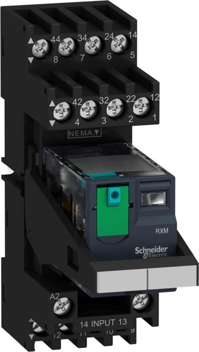 Immagine prodotto APC Relè plug-in miniaturizzato RXM, 4 contatti in scambio, DC, 24V, 6A, terminale a vite
