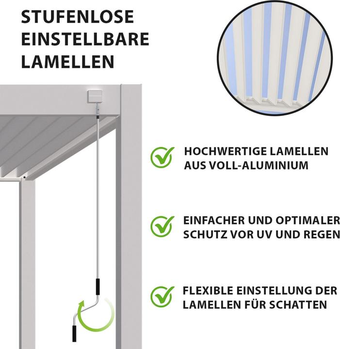 Image du produit Weide Pergola Deluxe Plus 3.6x7.2m avec toit à lamelles Blanc (360 cm, 720 cm)