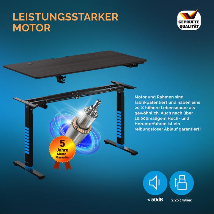 Actual product image Casaria Desk with adjustable height (140 x 60 x 118 cm)