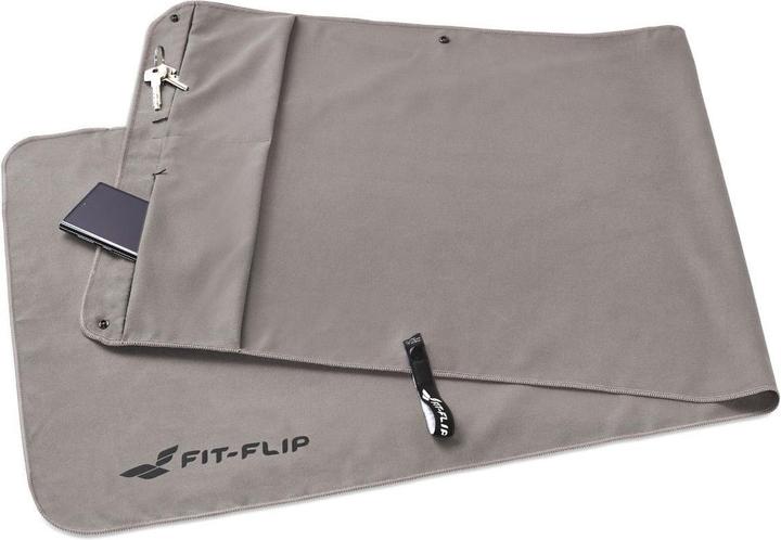 Image du produit Fit-Flip Fitnesshandtuch Mikrofaser mit Reissverschlusstasche 130x48cm (130 x 48 cm)