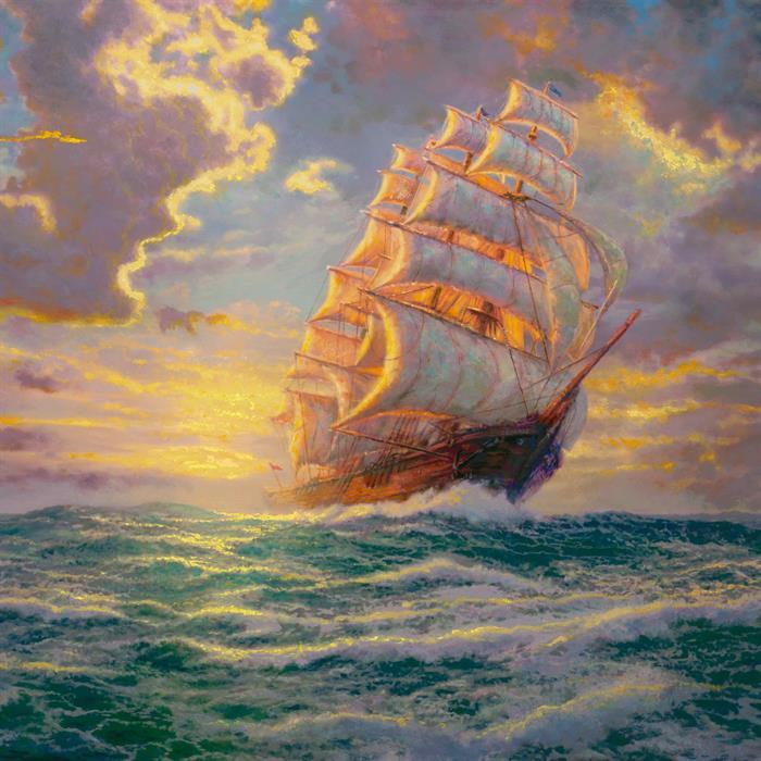 Produktbild Craft Buddy Courageous Voyage, 30x30cm Paint By Numbers Kit - Thomas Kinkade