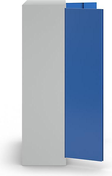 Produktbild MBA-System Geräte- und Putzmittelschrank JUMBO, Vollblechtüren/2 Regalboxen, l.grau/blau (45 cm, 112 cm)