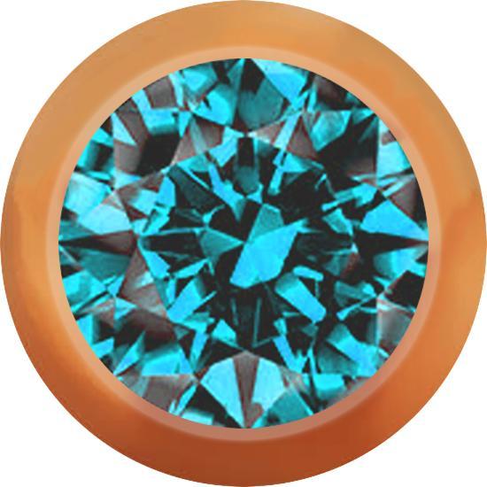 Immagine prodotto Star Piercing Palla nera con cristallo color acqua (Acciaio chirurgico 316Senza ottone, senza ottone Acciaio chirurgico 316L)