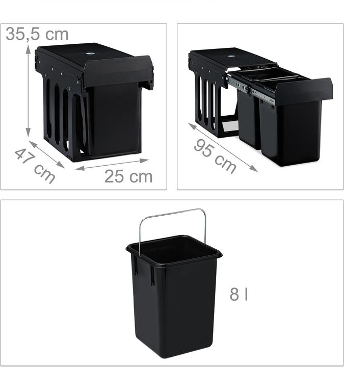 Produktbild Relaxdays Einbaumülleimer (8 l)
