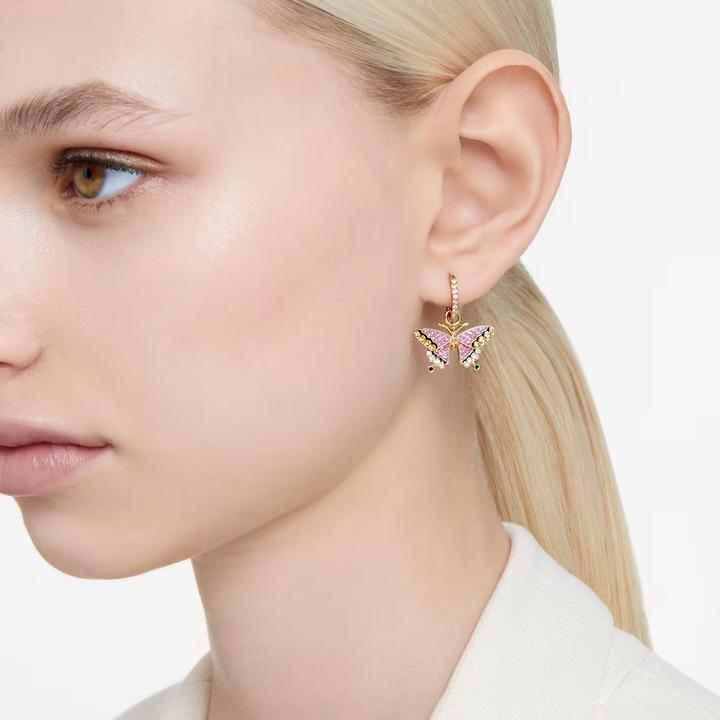 Actual product image Swarovski Idyllia Drop Earrings Butterfly Gold (Swarovski Metal)