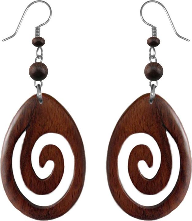Immagine prodotto Star Piercing Orecchino tribale a spirale ovale in legno di sono (Sonewood)