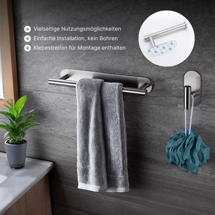 Produktbild Hermex Bad Hardware Set 5-tlg Handtuchhalter Toilettenpapierhalter Wandhaken