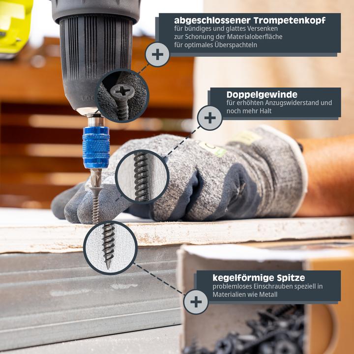 Produktbild Helpmate Schnellbauschraube 3,9x25, phosphatiert, PH-Antrieb, 300 Stück (300 Schrauben pro Stück)