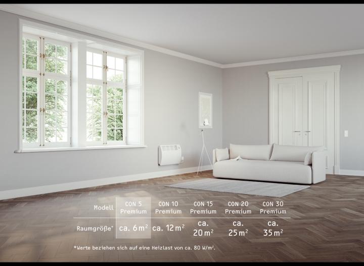 Produktbild Stiebel Eltron CON 5 Premium, 0,5 kW Wandkonvektor für ca. 6 m², VDE geprüft (500 W)