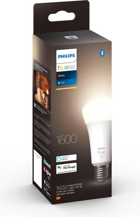 Actual product image Philips Hue White (E27, 15.50 W, 1600 lm, 1 x, F)