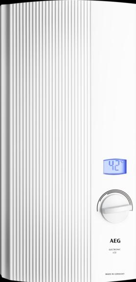 Actual product image AEG Haustechnik DDLE LCD 27 kW Electronic instantaneous water heater, temperature selection accurate to the degree