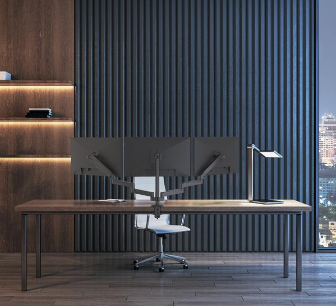 Immagine prodotto b-tech Schermo triplo full motion (Tavolo, 32.01")