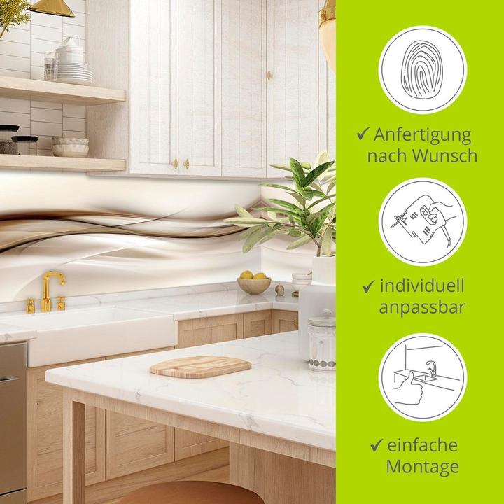 Image du produit Artland Fond de cuisine en aluminium Vague abstraite brune