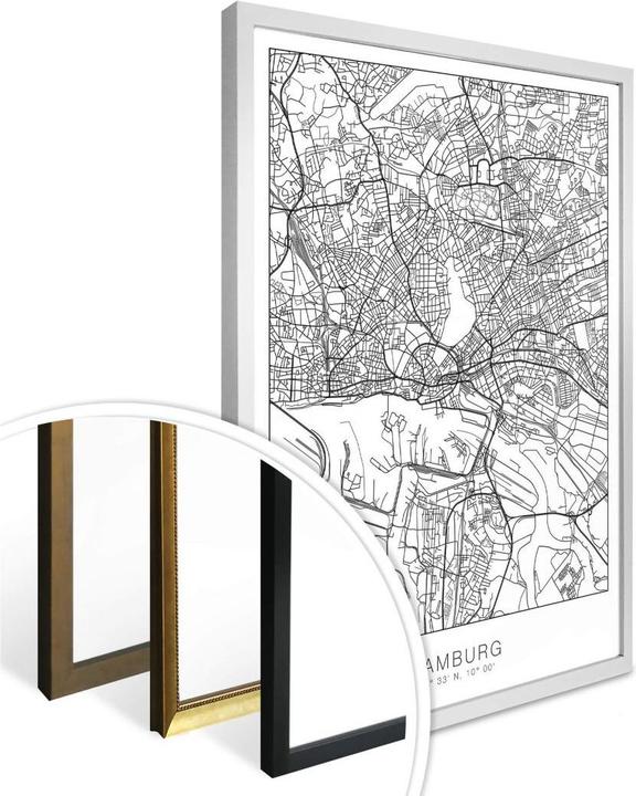 Immagine prodotto Trenddeko Mappa della città di Amburgo (100 x 120 cm)