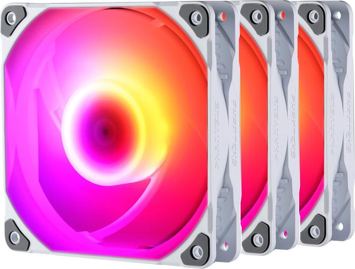 Actual product image Phanteks M25 PWM D-RGB fan, 3-pack - 140mm, white (140 mm, 3 x)