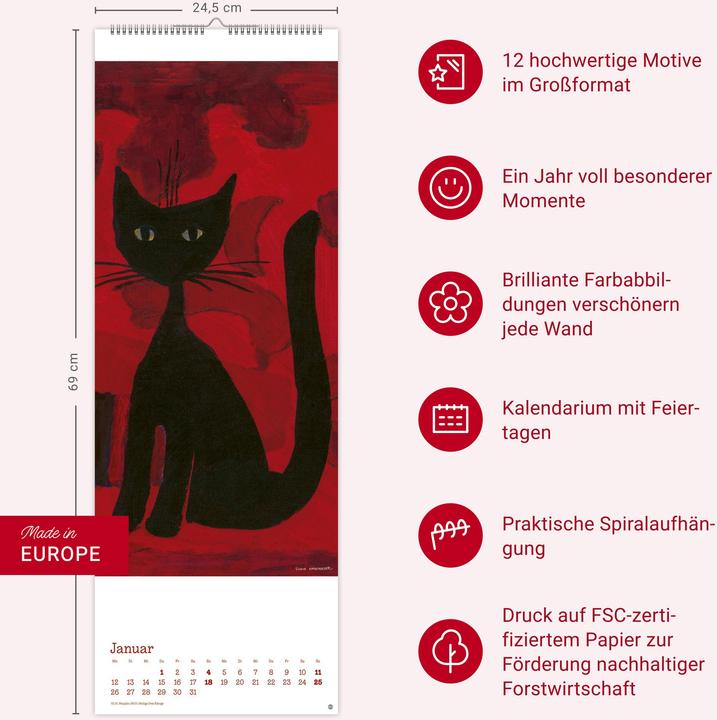 Produktbild Rosina Wachtmeister Vertical Kalender 2026 (24,5 x 69 cm, Deutsch)