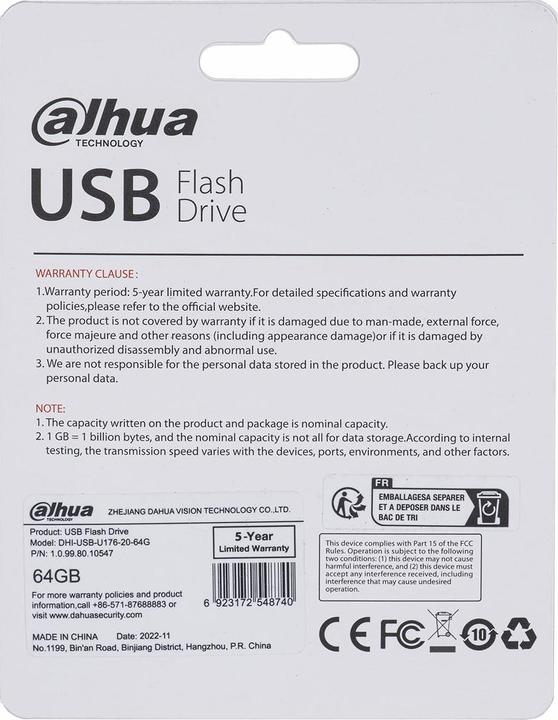 Immagine prodotto Dahua USB-U176-20-64G Pamięć USB 2.0 64GB (64 GB, USB 2.0)
