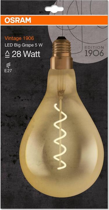 Actual product image Osram Vintage 1906 Led Classic A (E27, 5 W, 300 lm, 1 x, G)